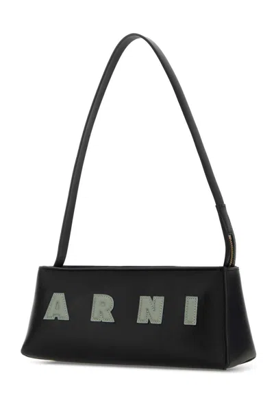 Marni Rectangular Shoulder Bag With Gold-tone Hardware In Black