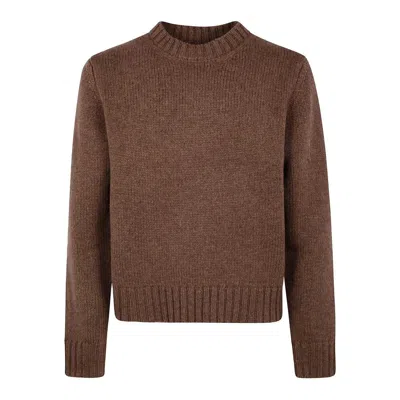 Studio Nicholson Crew Neck Sweater In Brown