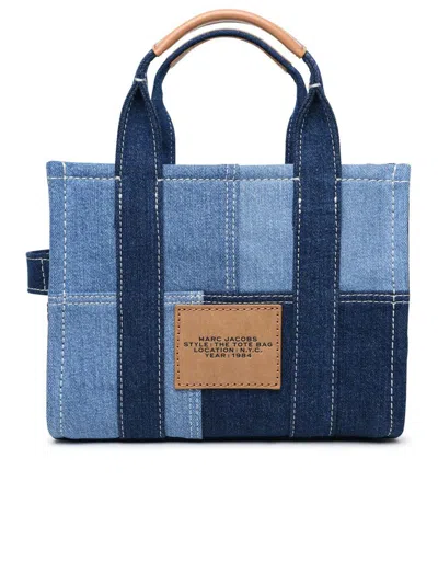 Marc Jacobs Blue Cotton Denim Mini Tote Bag In Blue