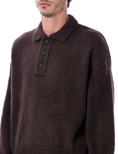 Studio Nicholson Classic Knit Sweater In Rich Brown Hue In Brown