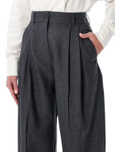 Studio Nicholson Pleated Trousers With Pockets And Loops In Gray
