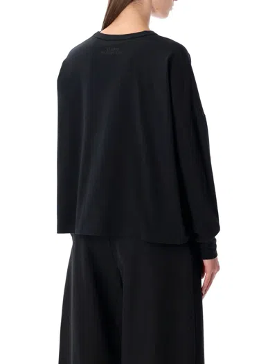 Studio Nicholson Long Sleeve Crew Neck Relaxed Top In Black