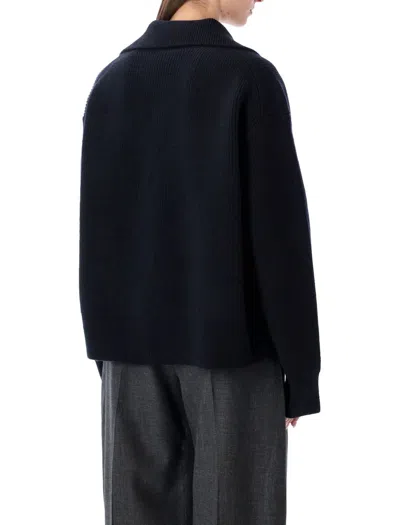 Studio Nicholson Nash Polo Collar Knit In Blue