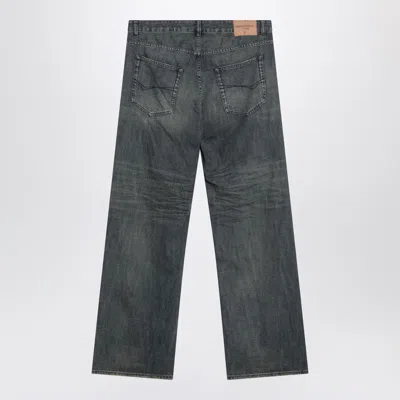 Balenciaga Loose Washed Jeans In Blue/grey/yellow In Blue