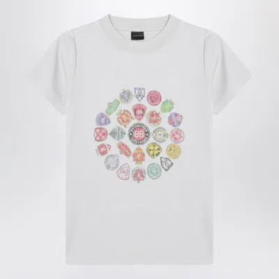 Balenciaga White T-shirt With Logo Prints In White