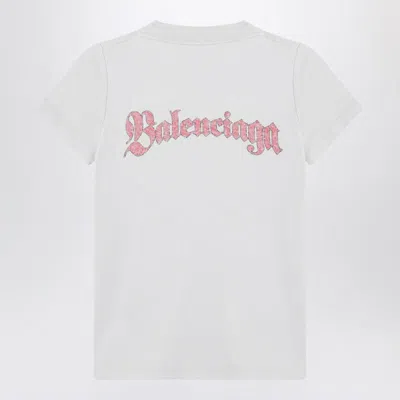 Balenciaga White T-shirt With Logo Prints In White