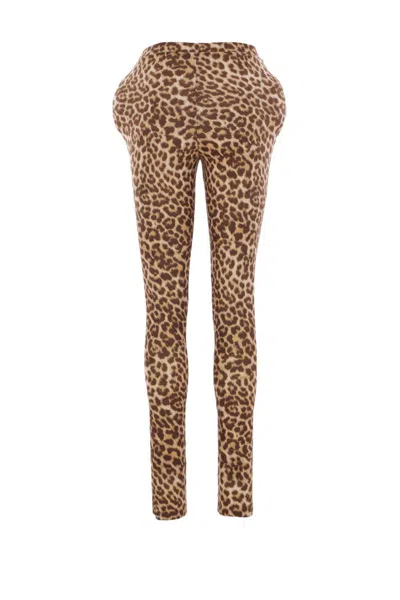 Duran Lantink Beige Padded Jersey Leggings In Brown