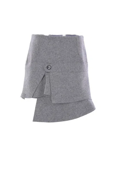Zomer Layered Mini Skirt In Gray