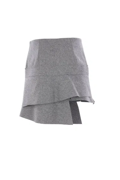 Zomer Layered Mini Skirt In Gray