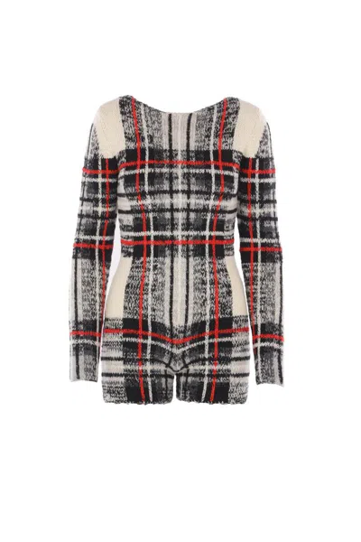 Duran Lantink Check Knit Jumpsuit In Multi