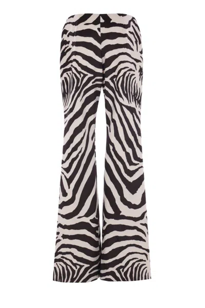 Duran Lantink Zebra-print Flared Trousers In Multi