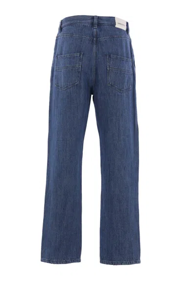 Namacheko Slim Fit Denim Trousers With Pockets And Loops In Blue