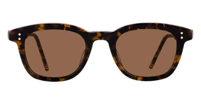 Thom Browne Tokyo Tortoise Rectangular Sunglasses In Brown