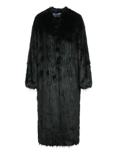 Stand Studio Carolina Faux Fur Long Coat In Black