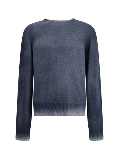 Aragona Cashmere Crewneck With Gradient Effect In Blue