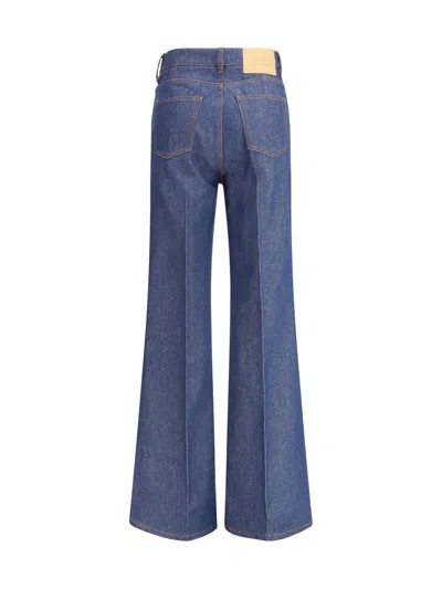 Ami Alexandre Mattiussi Wide Leg Denim Trousers Featuring Pockets In Blue