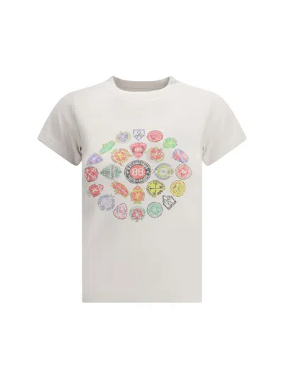 Balenciaga White T-shirt With Logo Prints In White