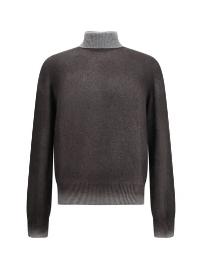 Aragona Cashmere Gradient Turtleneck Knitwear In Gray