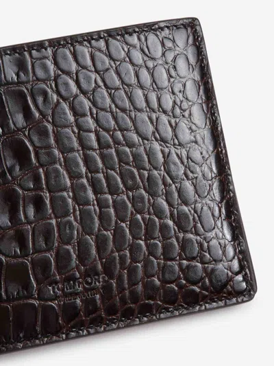 Tom Ford Foldable Leather Cardholder In Black