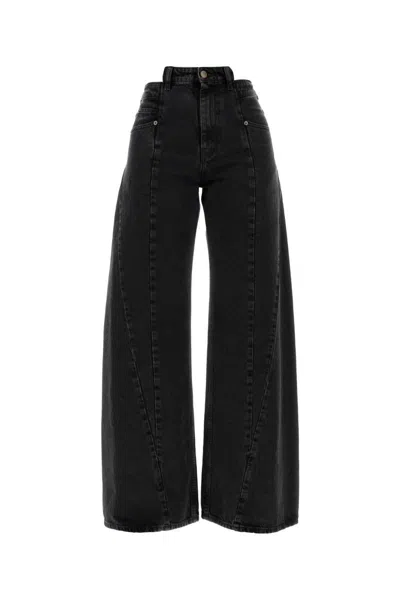 Maison Margiela Paneled High-rise Wide-leg Jeans In Black