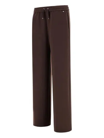 Herno Drawstring Straight Leg Trousers In Brown