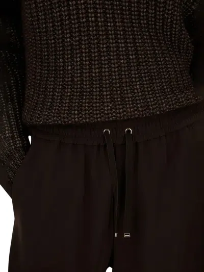 Herno Drawstring Straight Leg Trousers In Brown