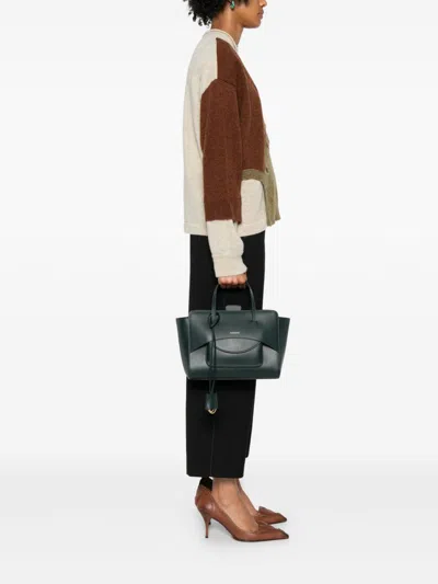 Hidesins Flap Medium Leather Tote In Black