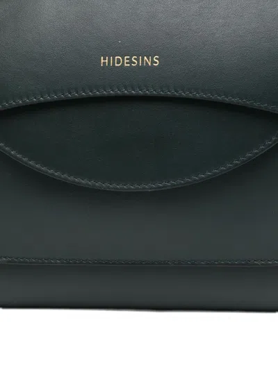 Hidesins Flap Medium Leather Tote In Black
