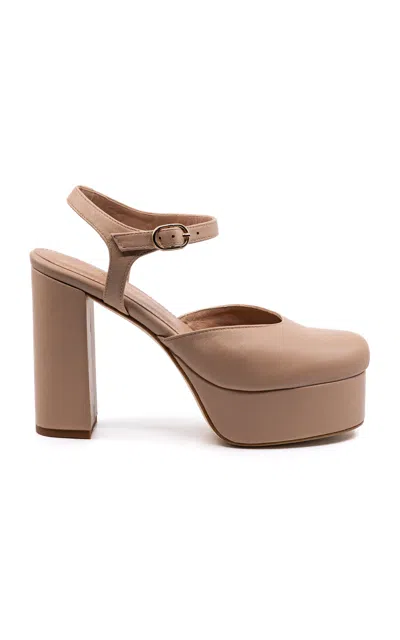 Andrea Gomez Exclusive Beatriz Leather Platforms In Neutral