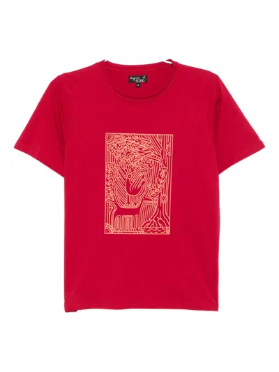Agnès B. X Thibaut Renoulet Le Mixte T-shirt In Red