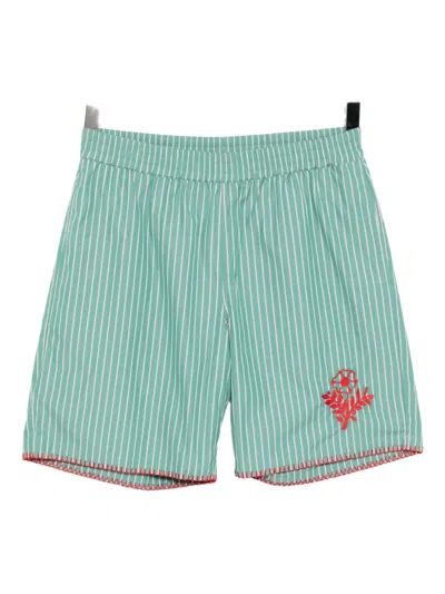 Chateau Orlando Deckchair Striped Shorts In Animal Print