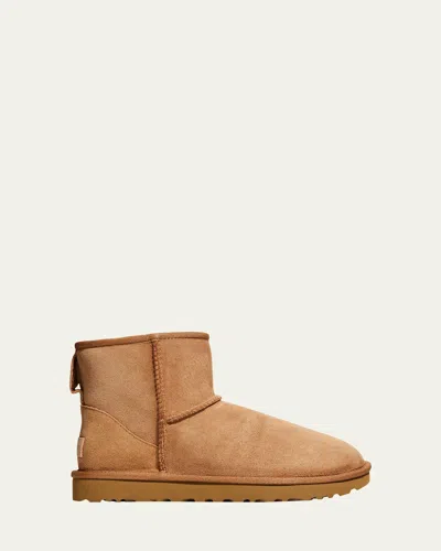 Ugg Mini Classic Ii Beige Pull-on Boots In Suede Woman In Neutral