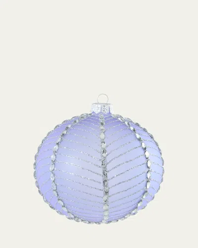 Bergdorf Goodman Glittery Fishnet Lavender Ball Ornament In Blue