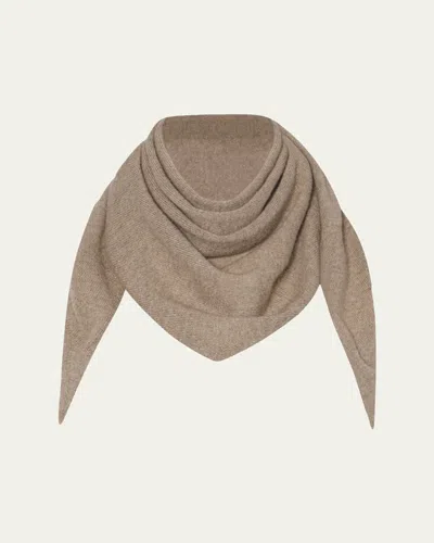The Row Leomine Triangular Cashmere Scarf In Brown