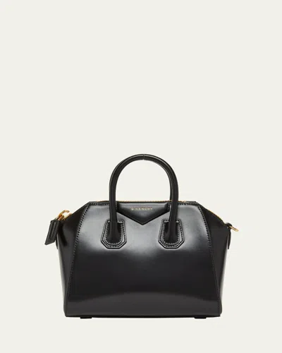 Givenchy Mini Antigona Bag In Box Leather In Black