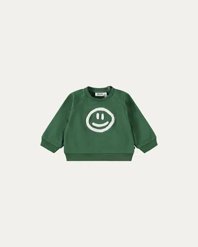 Molo Girl's Disc Organic Cotton Sweatshirt In Green