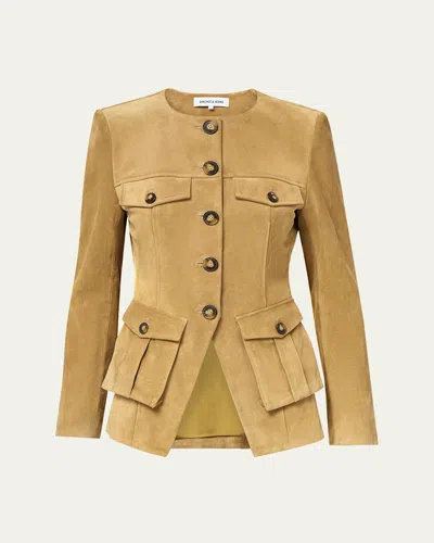 Veronica Beard Cargo Orrin Jacket Desert Khaki In Brown