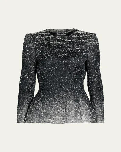 Oscar De La Renta Ombre Metallic Boucle Jacquard Single-breasted Jacket In Multi