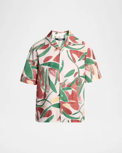 Jacquemus Fonccio Cotton Shirt With Abstract Vegetable Print In Multi