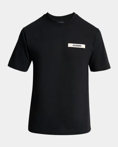 Jacquemus Logo-patch Cotton T-shirt In Black