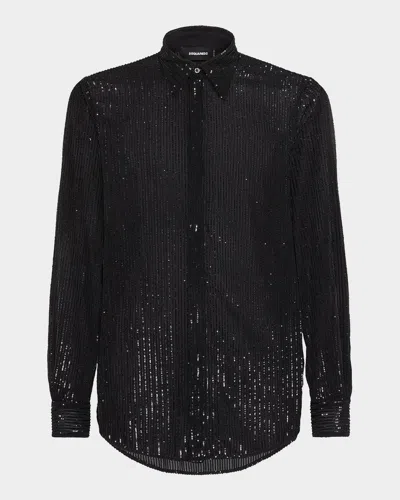Dsquared2 Pinstriped Shirt In Animal Print