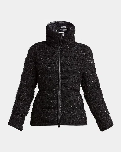 Moncler Textured Urbel Down Jacket With High Collar In Multi