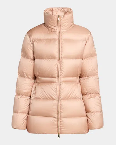 Moncler Womens Medium Pink Brossette Quilted Shell-down Jacket In Multi