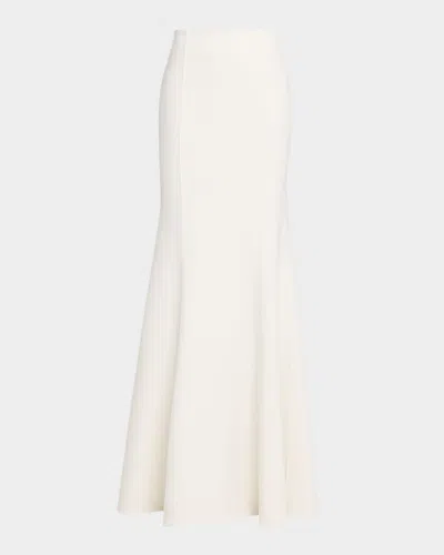 Michael Kors Double Faced Stretch Fishtail Hem Skirt In White