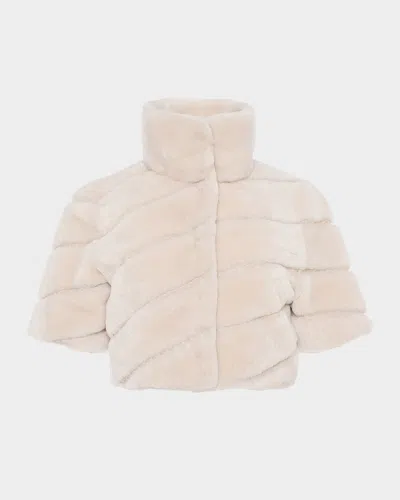 Gorski Diagonal Select Lamb Shearling Bolero Jacket In Gold