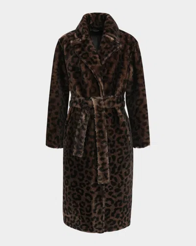 Gorski Reversible Leopard-print Shearling Lamb Stroller With Belt In Brown