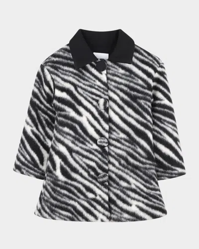 Marc Jacobs Girl's Zebra Faux Fur Coat In Multi