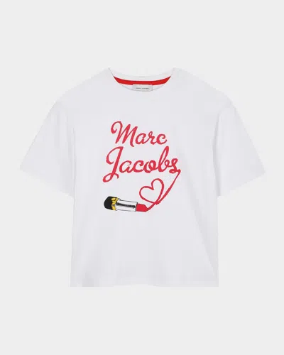 Marc Jacobs Lipgloss Logo T-shirt In White
