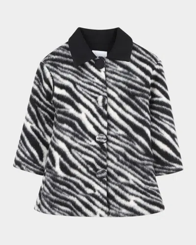 Marc Jacobs Girl's Zebra Faux Fur Coat In Multi