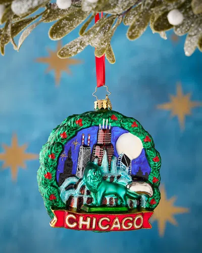 Christopher Radko Windy City Wonderland Christmas Ornament In Multi
